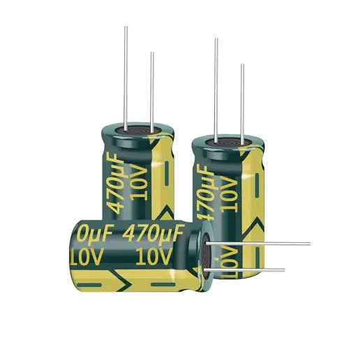 

20PCS 10V 470UF Capacitor 6x12mm(0.24x0.47in) High Frequency Aluminum Electrolytic Capacitors for TV, LCD Monitor, Game