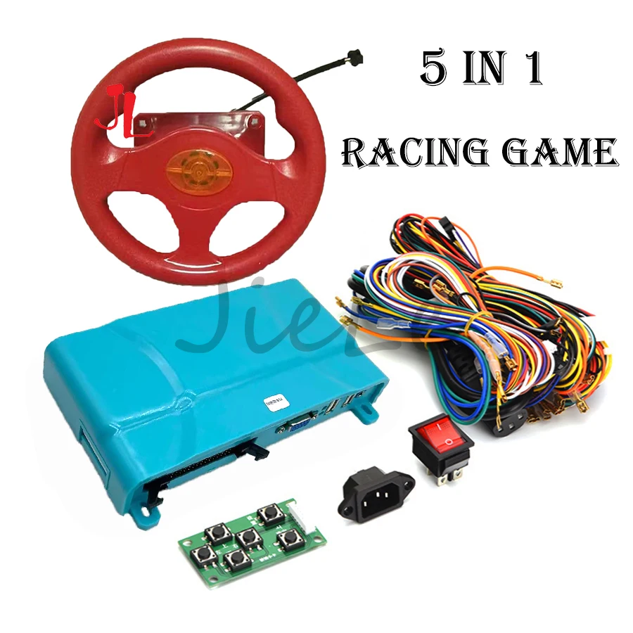 

High-definition Fast & Furious Potentiometer Replacement 5 in 1 Main board Steering Wheel DIY Arcade Car Racing Game Machine