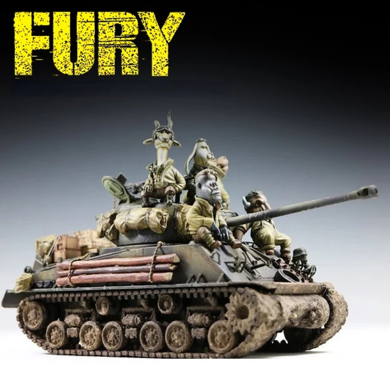 

1/35 Scale Fury Animal Edition US Armored Troopers Five Resin Soldiers No Tanks Unassembled and Unpainted Model Figure Kit Toys