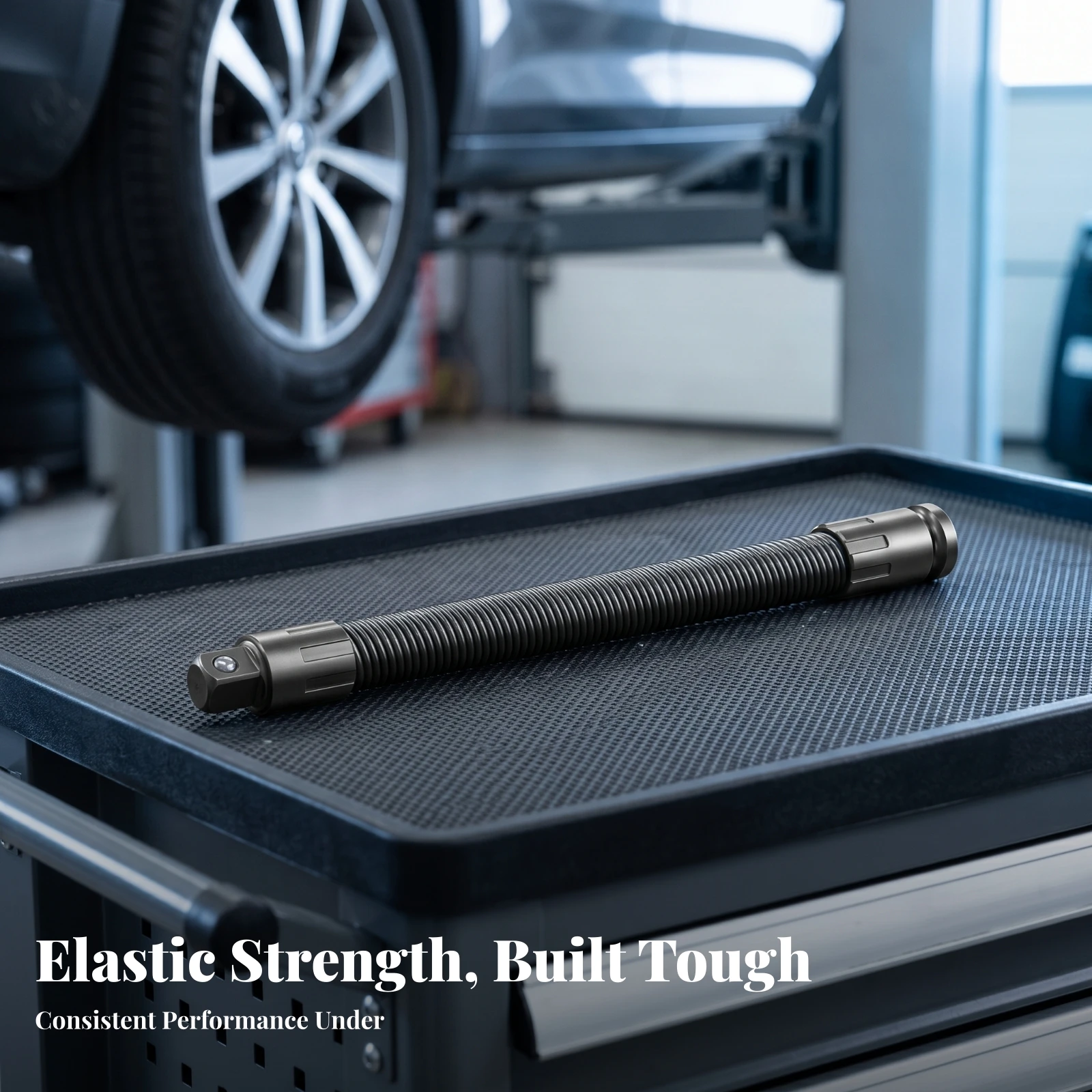 Flexible Socket Extension Ribbed Flexible Shaft Extension Mechanic Tool Dark Finish