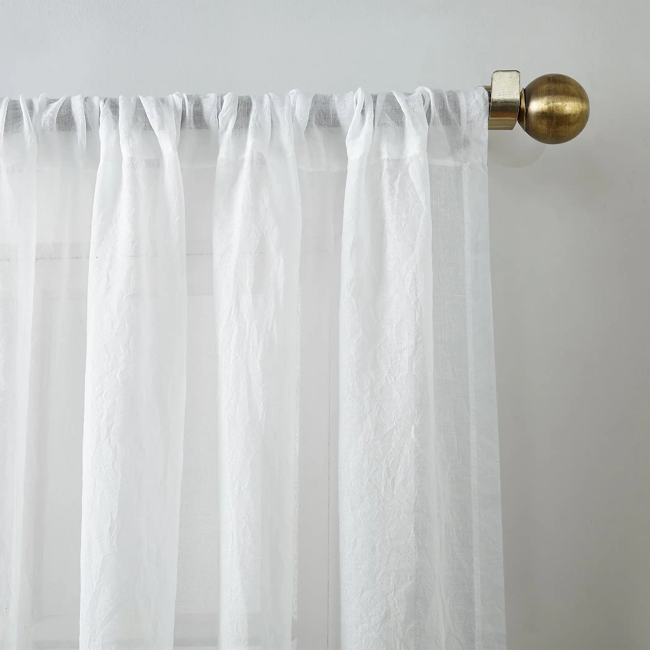 Vida Crushed Texture Semi-Sheer Rod Pocket Curtain Panel, 50 X 95