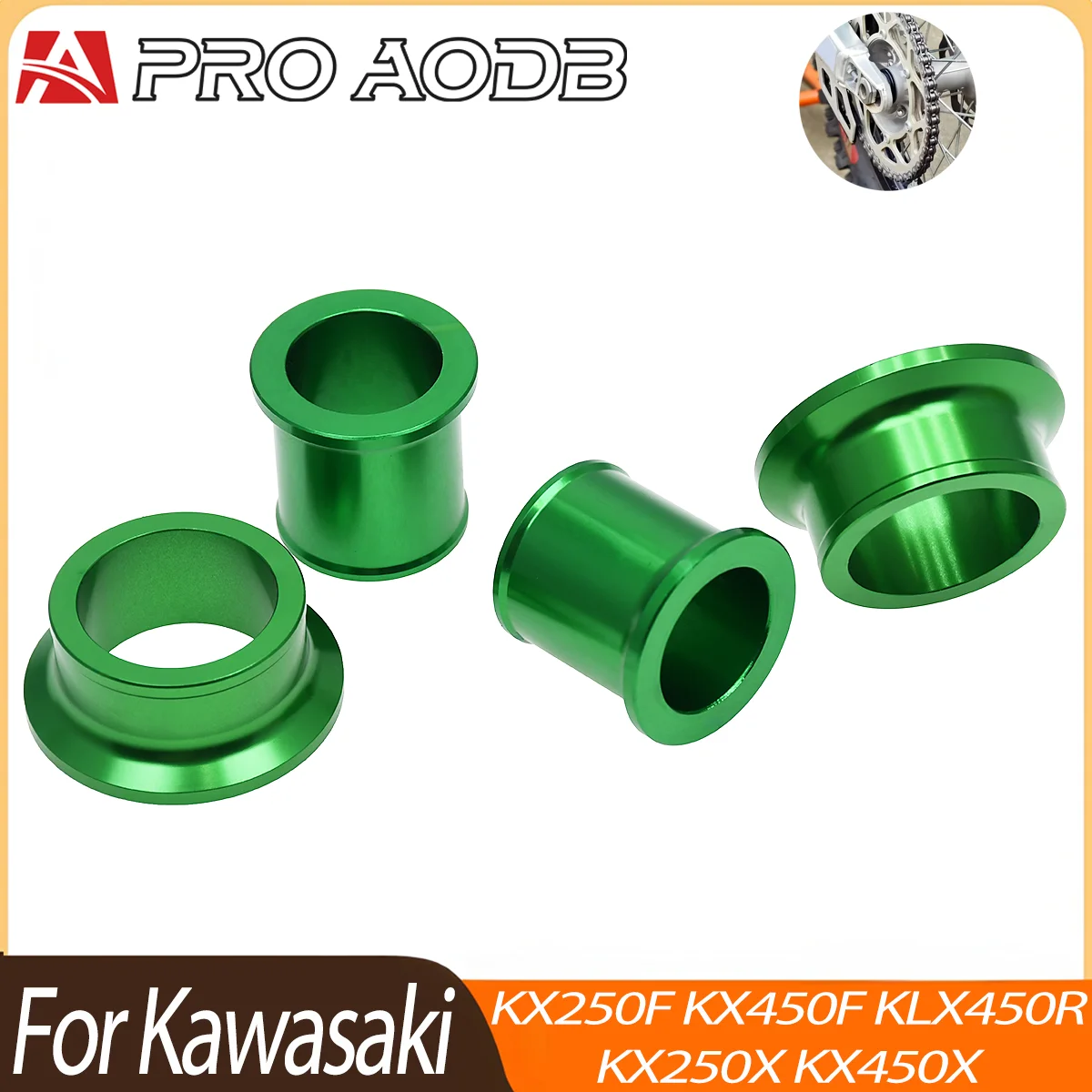 Durable Off-Road Motorcycle Wheel Maintenance Hub Spacer Kit Front Rear Axle Parts For Kawasaki KX125 KX250 KX450 KLXR 2003-2018