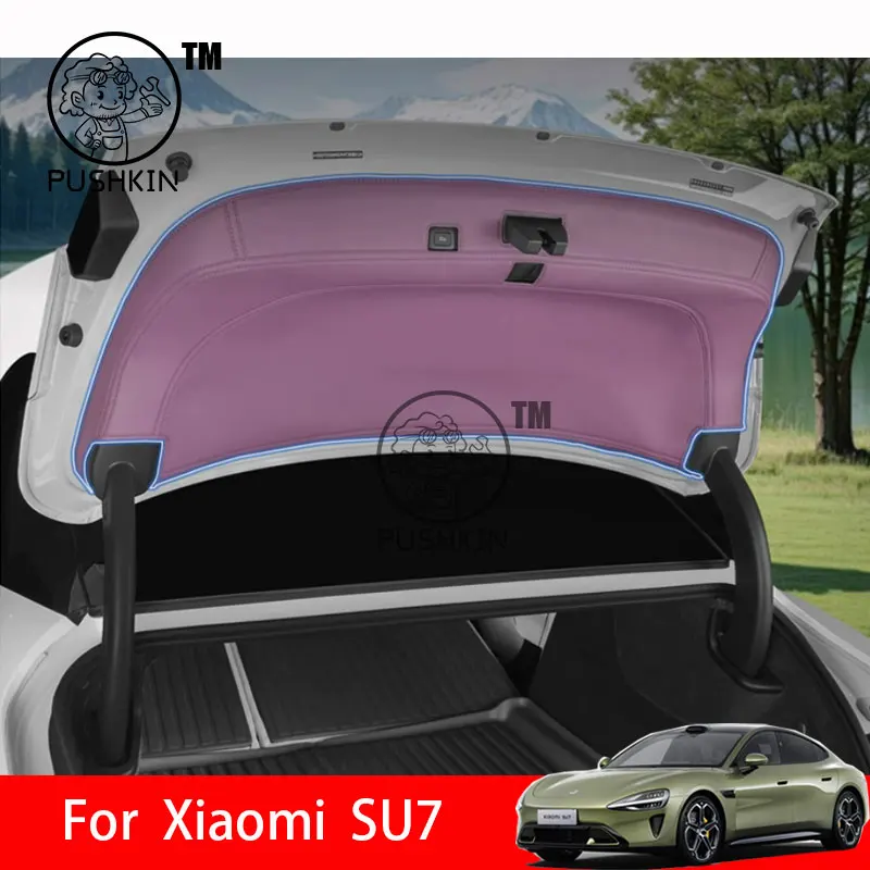 ل Xiaomi SU7 2024 2025 2026 الجذع الباب الخلفي المضادة للخدش وسادة واقية ملصق تعديل الملحقات