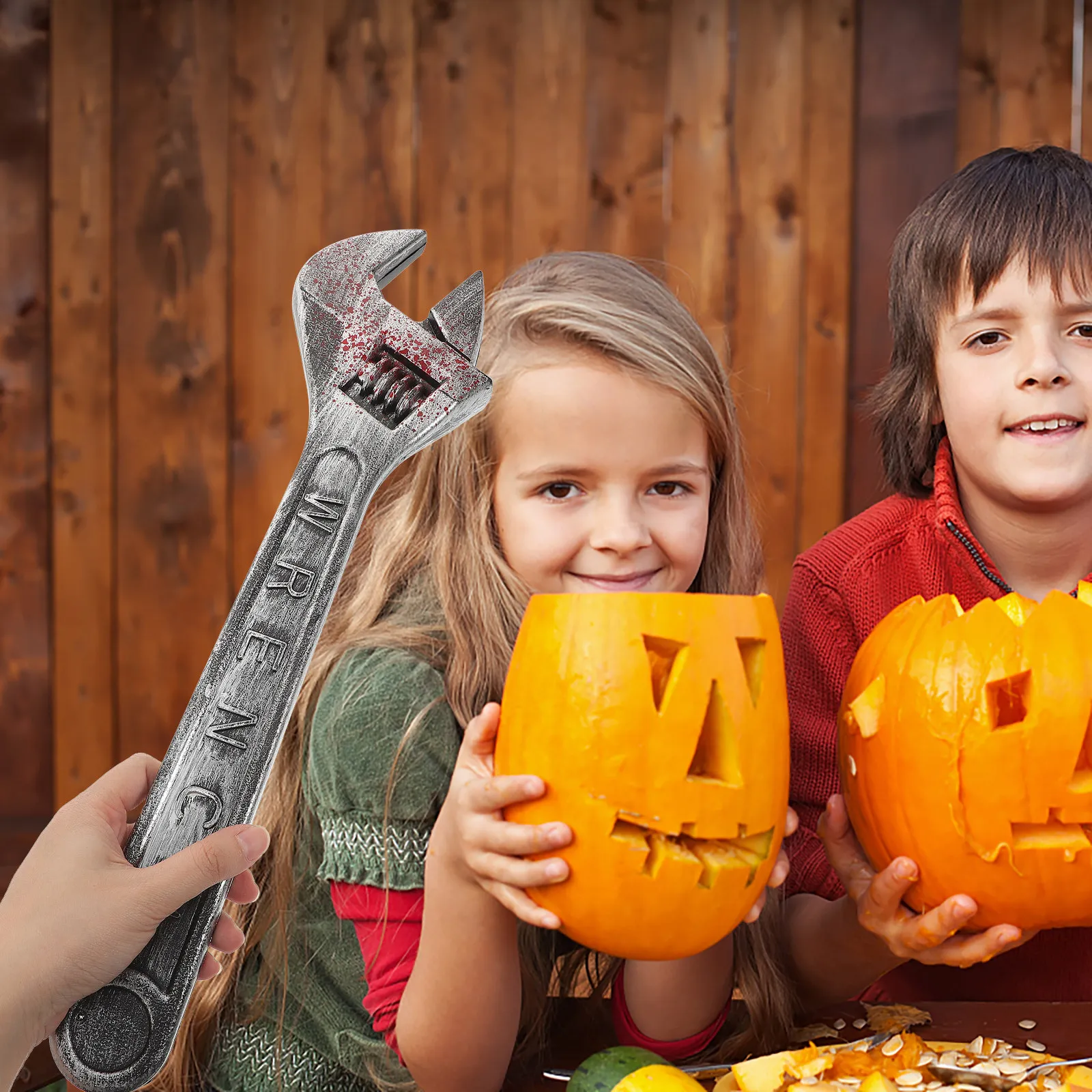 

Plastic Wrench Prop Realistic Halloween Spanner Prank Decorative Photo Prop for Haunted House Party Fake Spanner