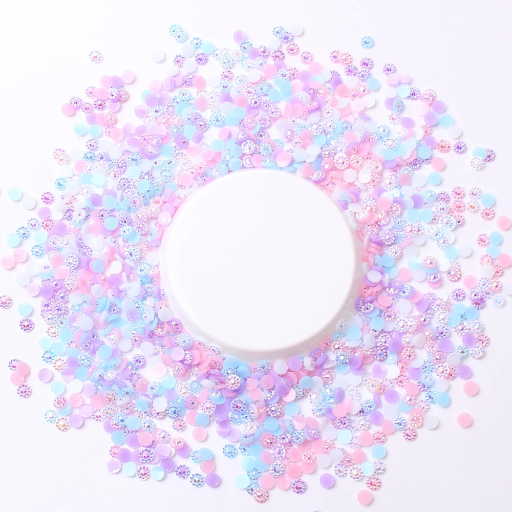 4mm ca. 1000 stücke Farbe Harz ab Sonne Blume Diamant flache Rückseite Gelee Patch Zubehör DIY Schönheit Make-up Material liefert