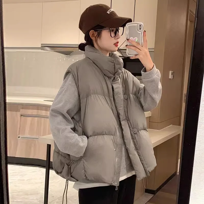 Sli Gilet in cotone da donna 2025 Autunno Inverno New Faion Capispalla Design Trendy oulder Pad Jaet Cappotto Cerniera Sle