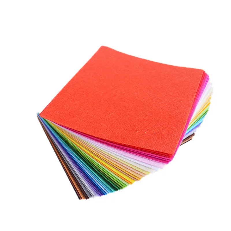 

40*40cm 40Pcs Large Size Felt Fabric Sheet Multi Coloured Non Woven 1mm Thick Needlework Material DIY Patchwork Sewing Scrapbook