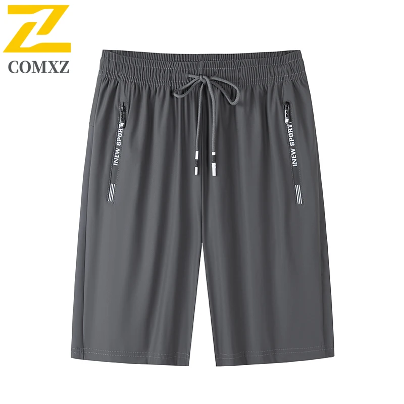 

Ice Silk Men Casual Shorts Lightweight Quick Drying Breathable Elastic Gym Fitness Shorts Elastic Waist Running Cycling Shorts