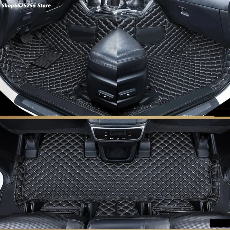 For Toyota Highlander 2021 2022 LHD Accessories Leather Foot Pad Carpet Fully Surrounded Stereoscopic Tail Cover 7seats