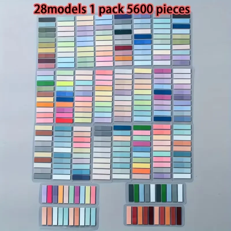 200Pcs of European vintage fluorescent PET transparent marked ten mixed colors for organization recording Suitable for office image 5