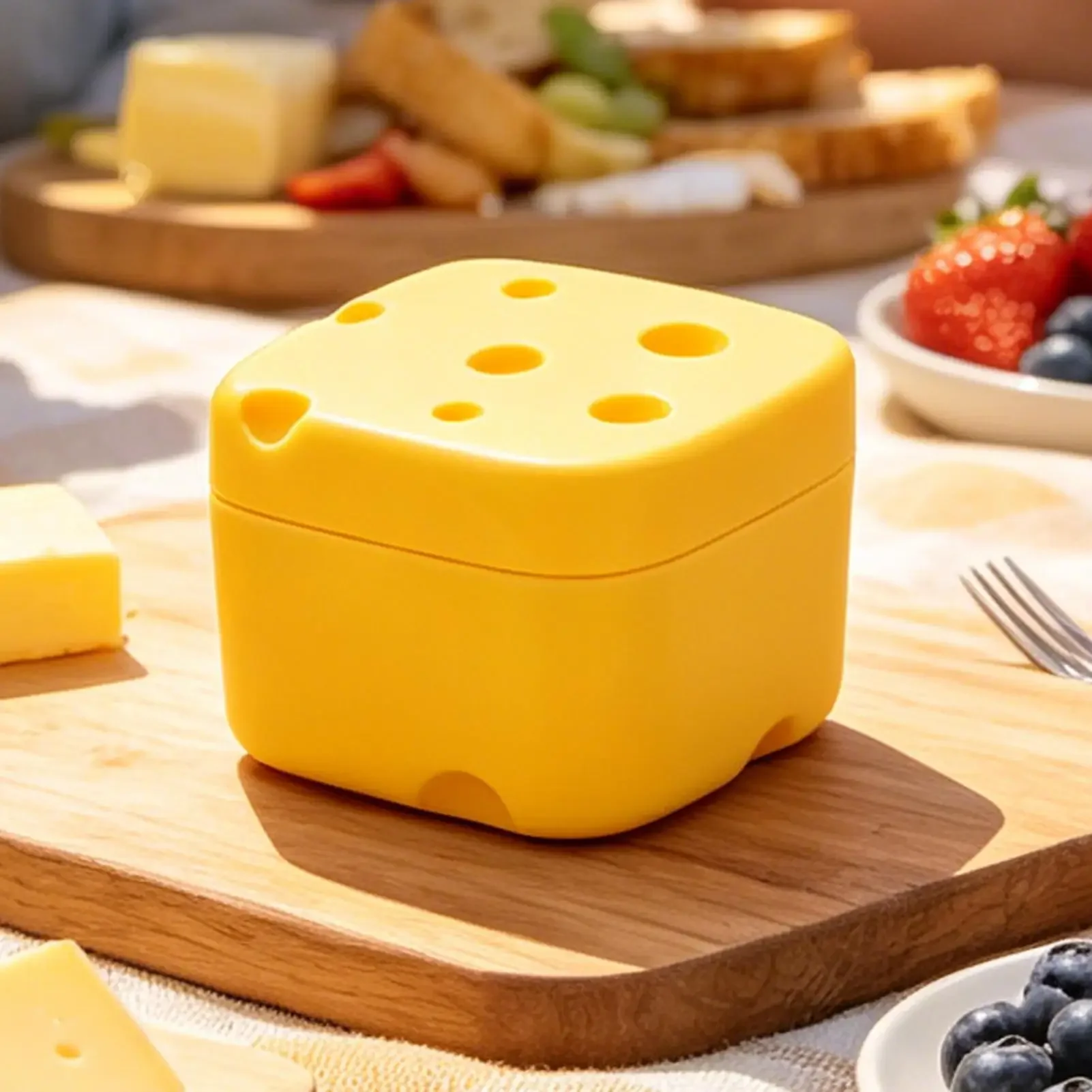 1PC Sliced Cheese Storage Container Slice Holder Sliced Butter Block Cheese Slice Storage Box Cheese Saver Keeper
