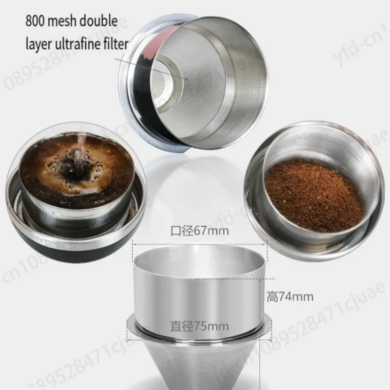 hand crank hand grinding hand brewing coffee machine household small mini outdoor car grinding and grinding integrated cup