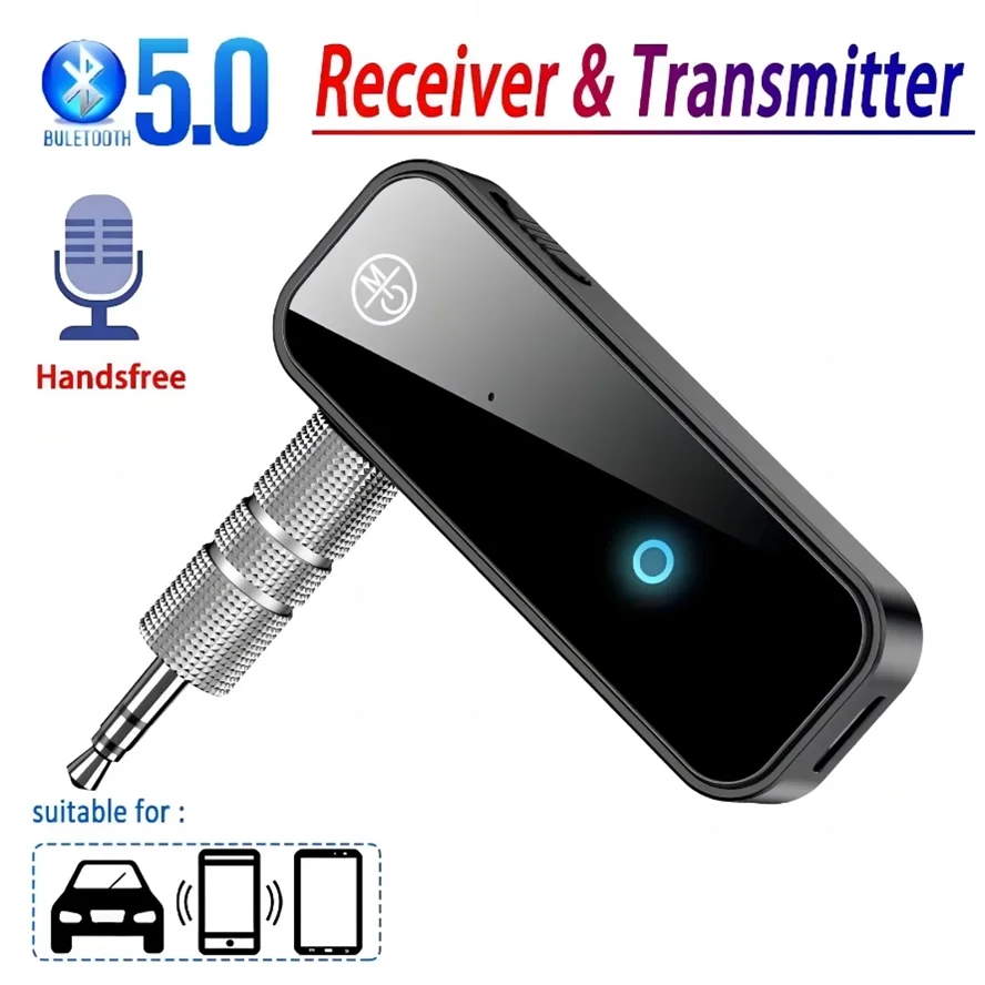 

New Upgrades C28 2 IN 1 Bluetooth 5.3 Audio Receiver Transmitter 3.5mm AUX Stereo Music Wireless Adapter With Mic For Car TV PC