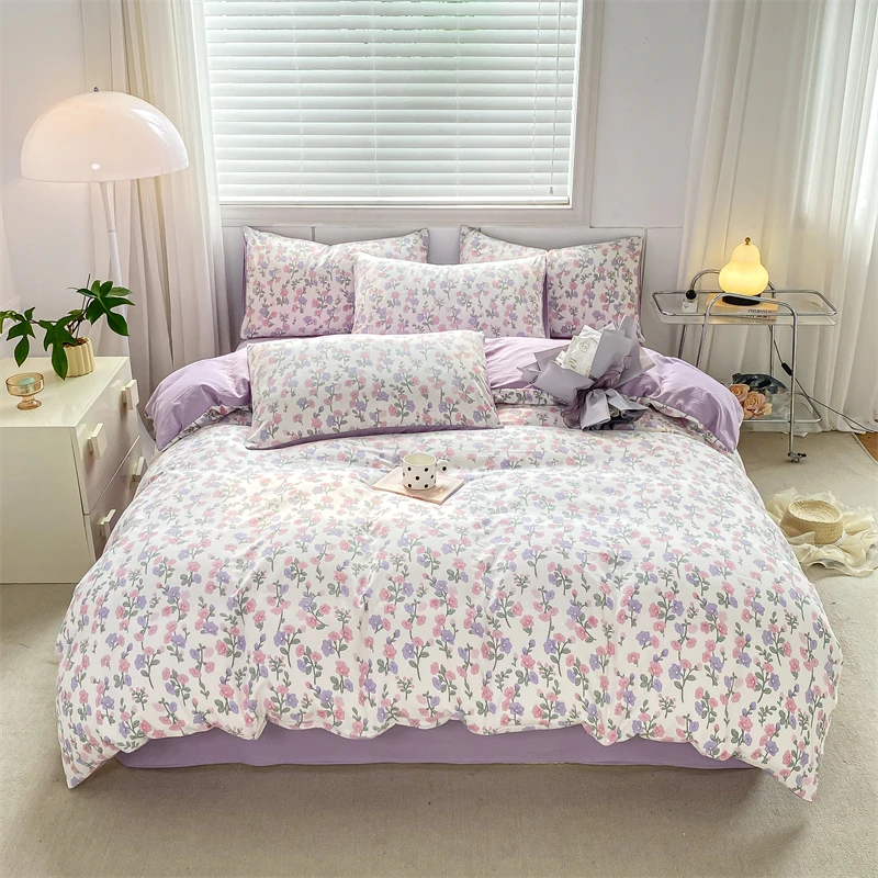 Floral Style Duvet Cover Single Bed funda nordica cama de 150 Quilt Covers Queen Size Bed Linen for Home(pillowcase need order)