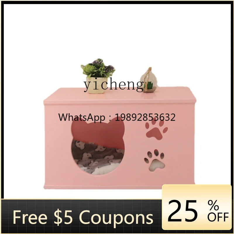 

ZZk Solid Wood Cat Villa Household Small Apartment Waterproof Moisture-Proof Cat Cabinet Cat Nest