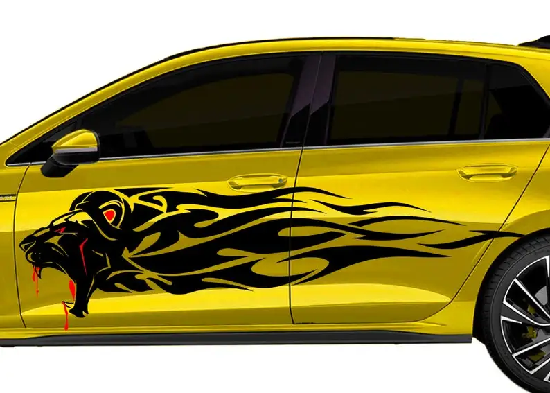 

x2 Lion art Sticker / Decal INCLUDES BOTH Sides Decal Sticker Lion Side of Car Graphic Vinyl Decal Active