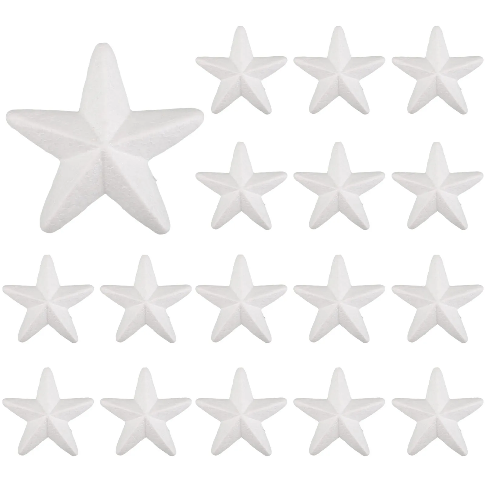 

50Pcs White Craft Foam Five-Pointed Stars Polystyrene DIY Handcraft Supplies Unfinished Star Ornaments Christmas Crafts