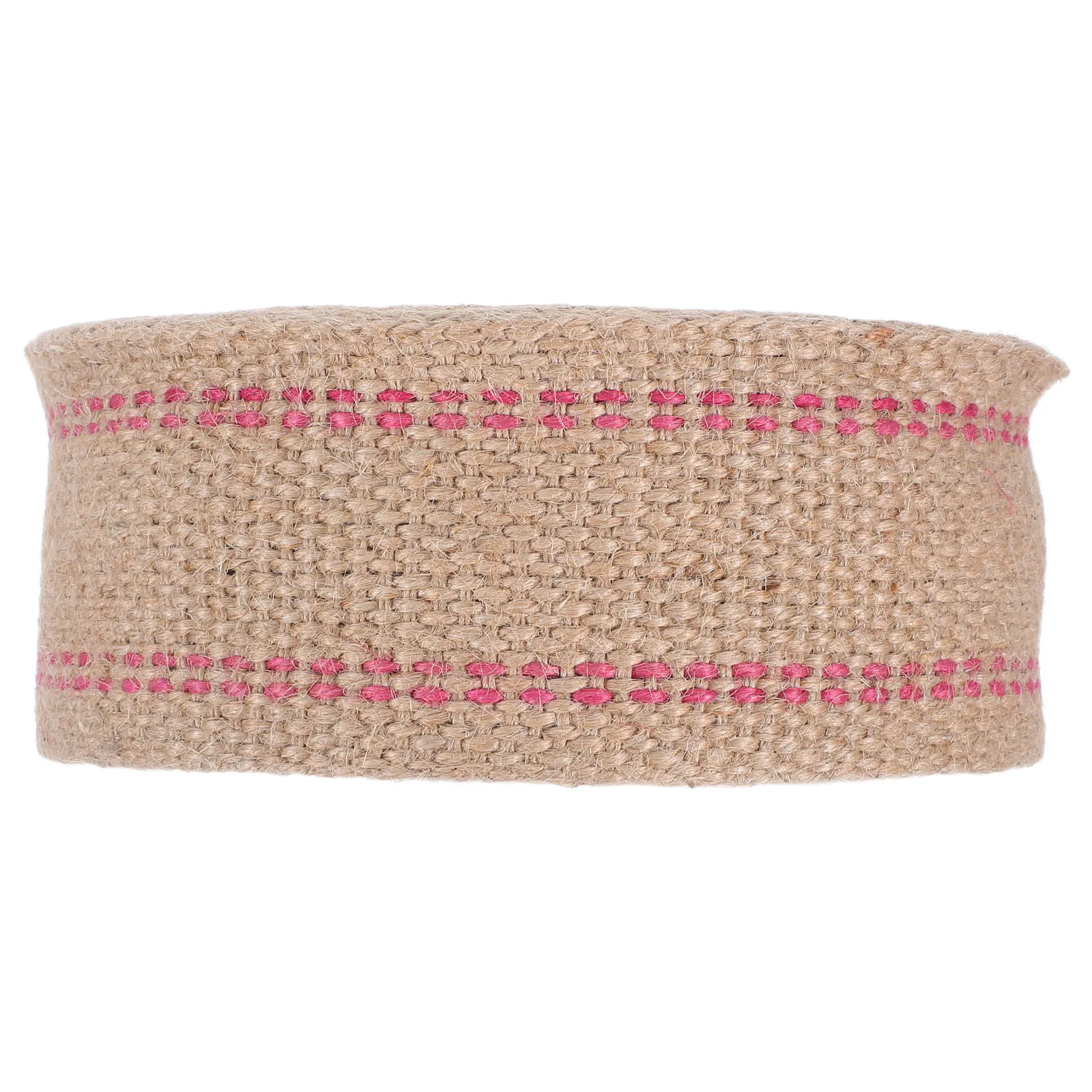 

1 Roll Jute Webbing Tape 2.5Cm Wide Red Stripes Heavy Duty Braided Rope For Chair Repair Furniture Upholstery Craft Diy Outdoor