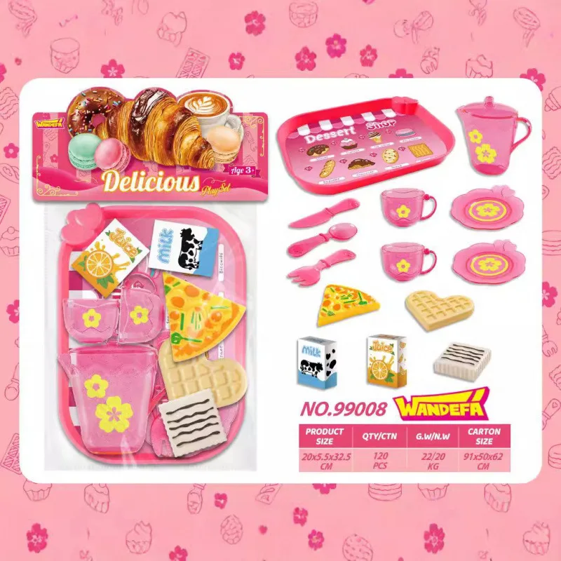 DIY Children's Home Play Afternoon Tea Kitchen Toy Simulation Food Pastry Girl Tea Break Multi Color Set for Children Gifts