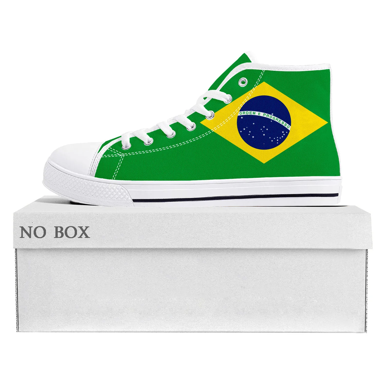 Brazilian Flag High Top High Quality Sneakers Mens Women Teenager Canvas Sneaker Brazil Football Casual Couple Shoes Custom Shoe