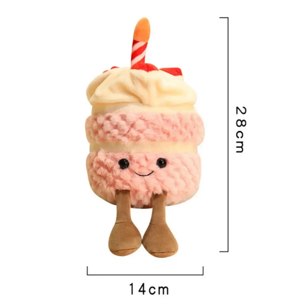 28 см торт на день рождения, милая плюшевая кукла с выражением для мальчиков и девочек, вечерние забавные мягкие игрушки, настольный дисплей, креативные подарки