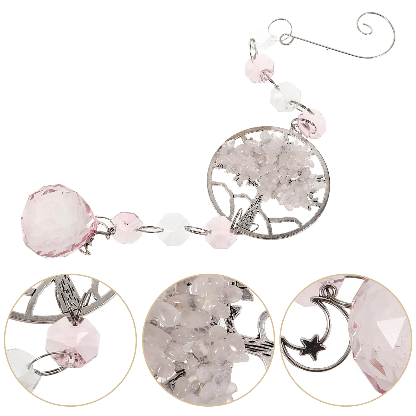 

Life Tree Gravel Pendant Hanging Decoration Sun Catcher Window Frosted White Crystal Handmade Light Catcher For