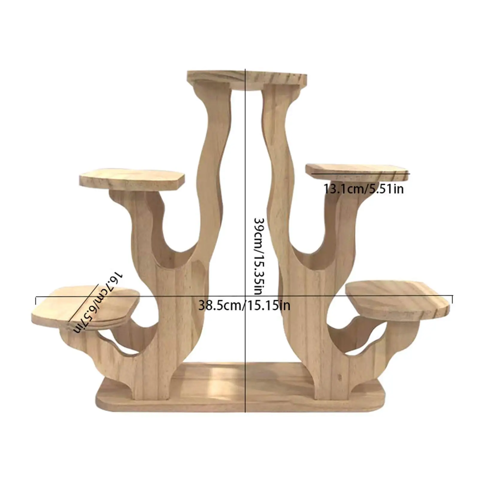 Tabletop Plant Stand Storage Rack Multipurpose Wooden Dessert Stand for Collectibles Mini Planters Entryway Desk Cabinet
