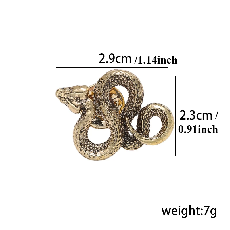 Vintage Snake Shaped Brooch Cobra Pin Personalized Snake Collar Buckle Formal Clothing Pins Decorative Accessory