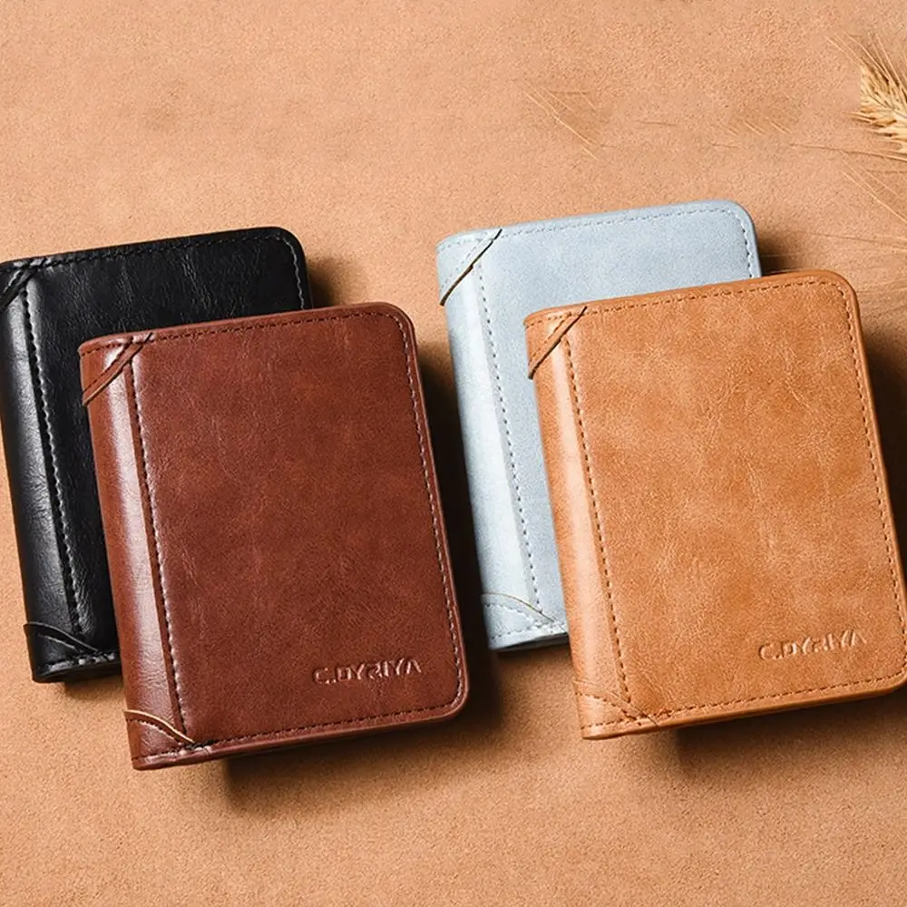 Fashion Purse Men PU Wallet Folded Wallet Bag Large Capacity Business Clutch Bag Coin Purse Card Brand ID Card Holder Travel