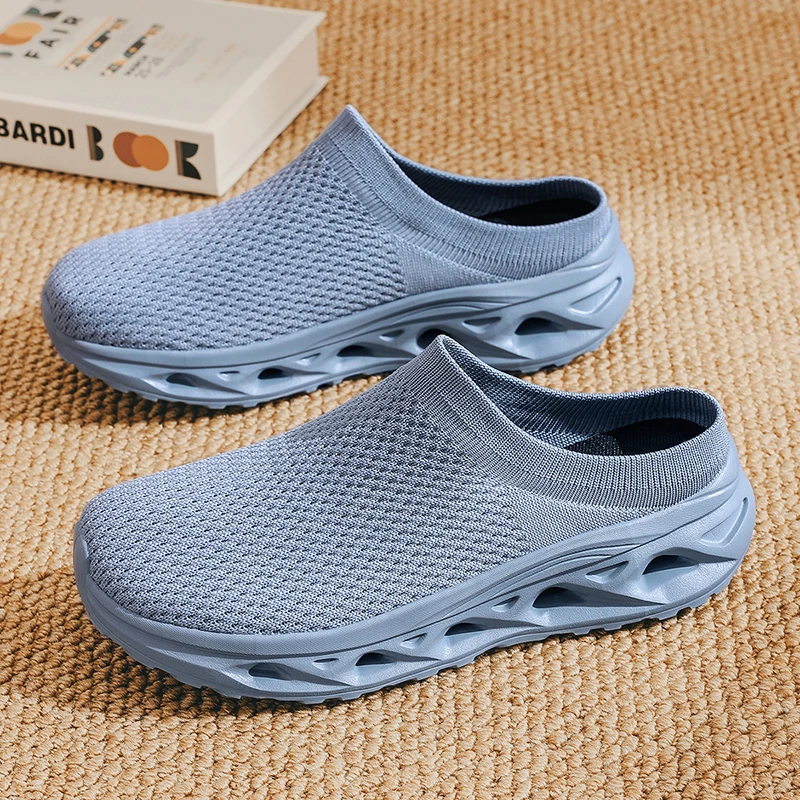 

Men's summer new woven mesh breathable walking shoes fashion soft-soled light semi-trailer casual shoes men's indoor slippers
