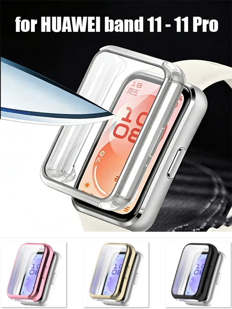 Чехол для HUAWEI Band 11, аксессуары для умных часов, защитная пленка для экрана, мягкий противоударный чехол из ТПУ, защитный чехол для Huawei Band 11