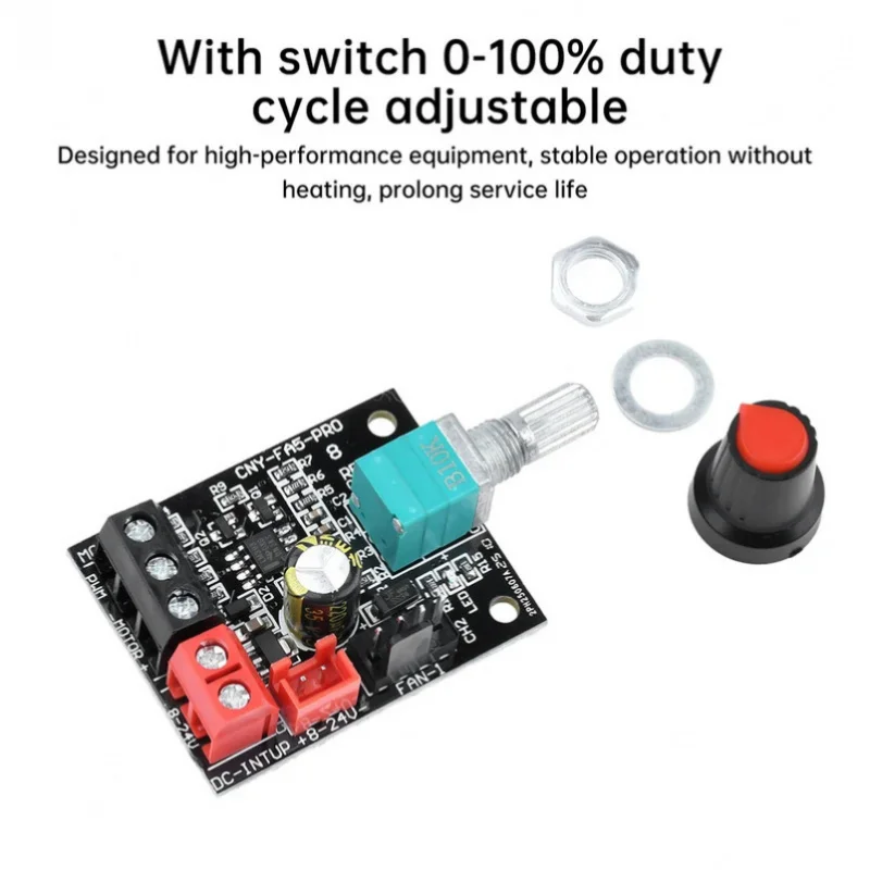 

3pcs DC 8-24V 5A 4-wire Voltage Regulator Violent Fan Speed Controller DC Brushless Motor PWM Speed Controller With Switch