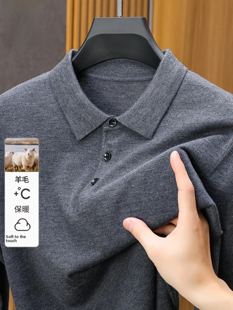 

Rn Knitted Woolen Base irt Men's Spring Autumn New Sle Thin Casual Pure Color Faionable Men's Clothing