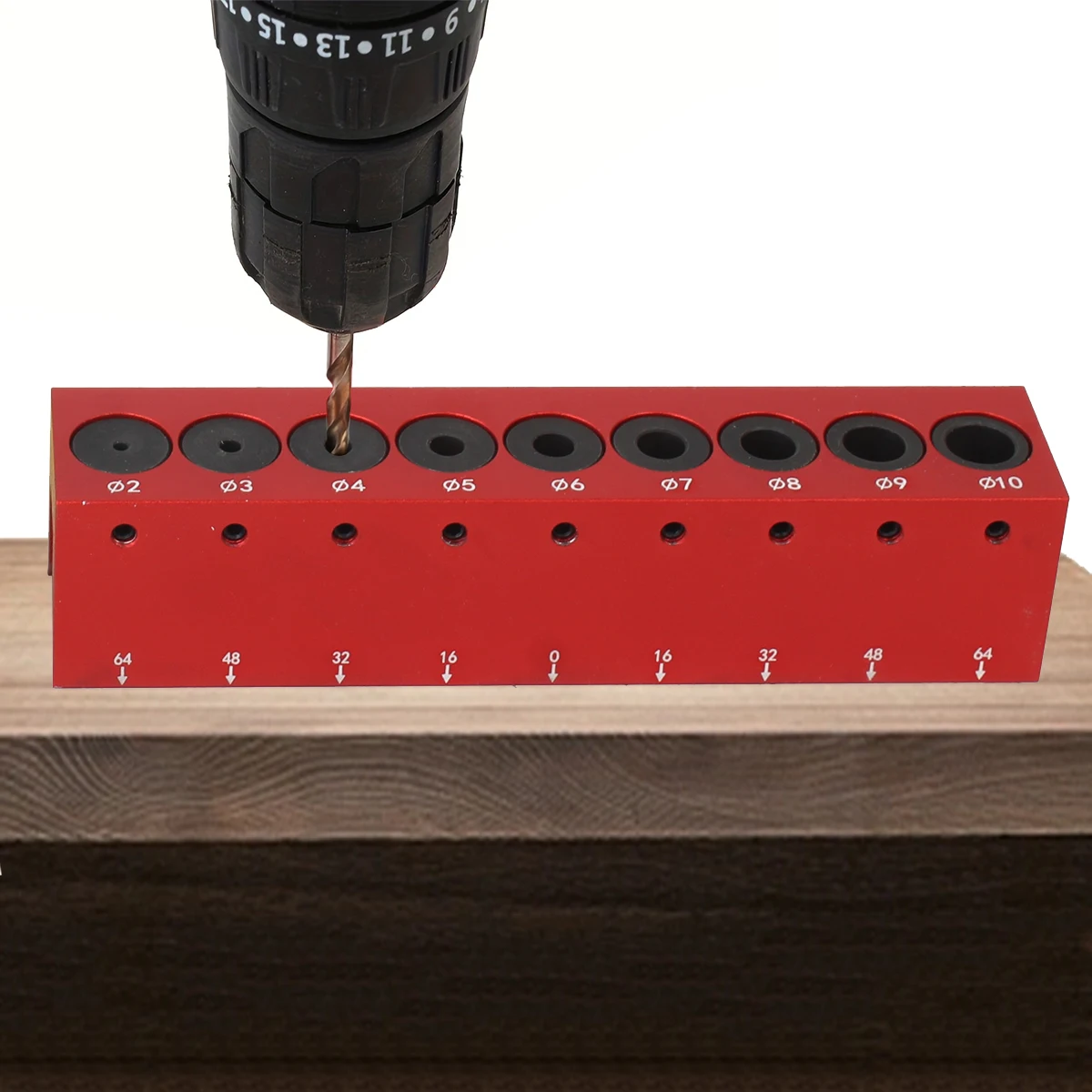 2mm-10mm Woodworking Pocket Hole Jig Doweling Jig Kit Self-centering Vertical Drilling Guide Punching Hole Locator Kit