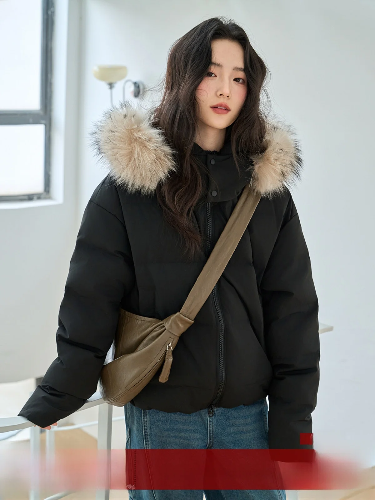 

Зимнее женское пальто MoZa Bla 90 White Du down Jaet, новое, свободного кроя, теплое, с капюшоном, стеганое, на молнии