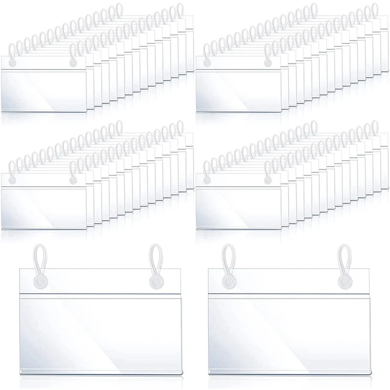 Пластиковые держатели этикеток, зажимы для вешалок для билетов с легкой кнопкой, застежка-замок для продуктов на рынке корзины (120)