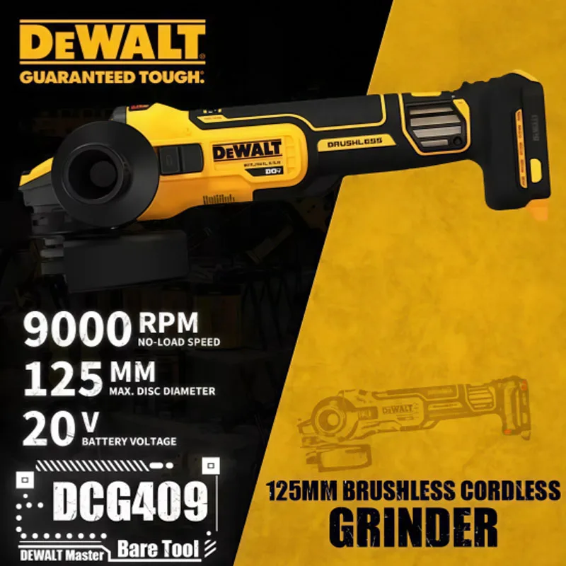 

DeWALT DCG409 20V 125mm Brushless FLEXVOLT ADVANTAGE Angle Grinder with Slide Switch for Polishing Cutting Rotary Tool