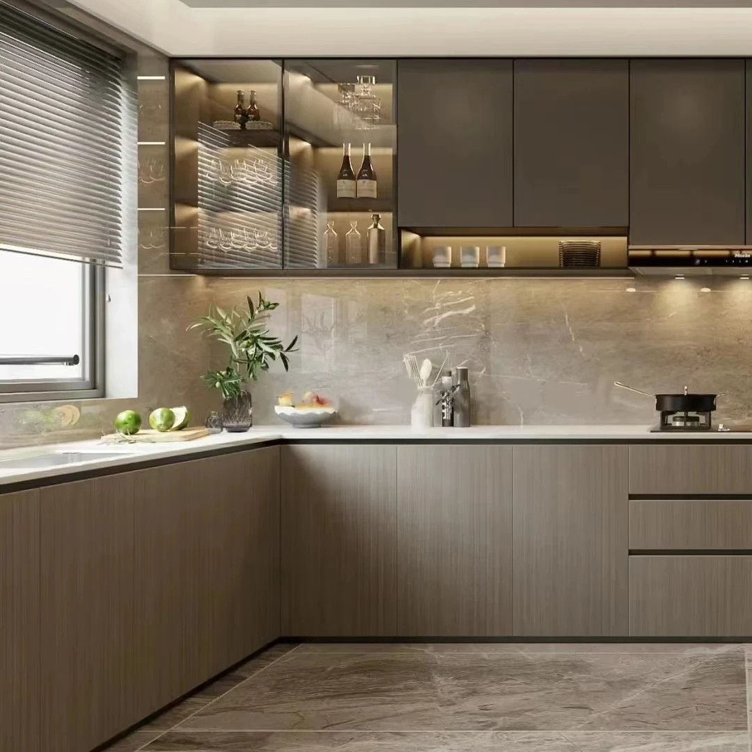 

Modern design furniture Assembled wardrobe Complete set Stainless steel modular kitchen cabinets