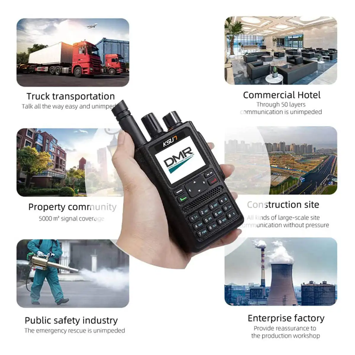 KSUN DM10 디지털 모바일 라디오 UV 듀얼 밴드 워키토키 DMR 모바일 스마트폰 라디오(GPS 포함)