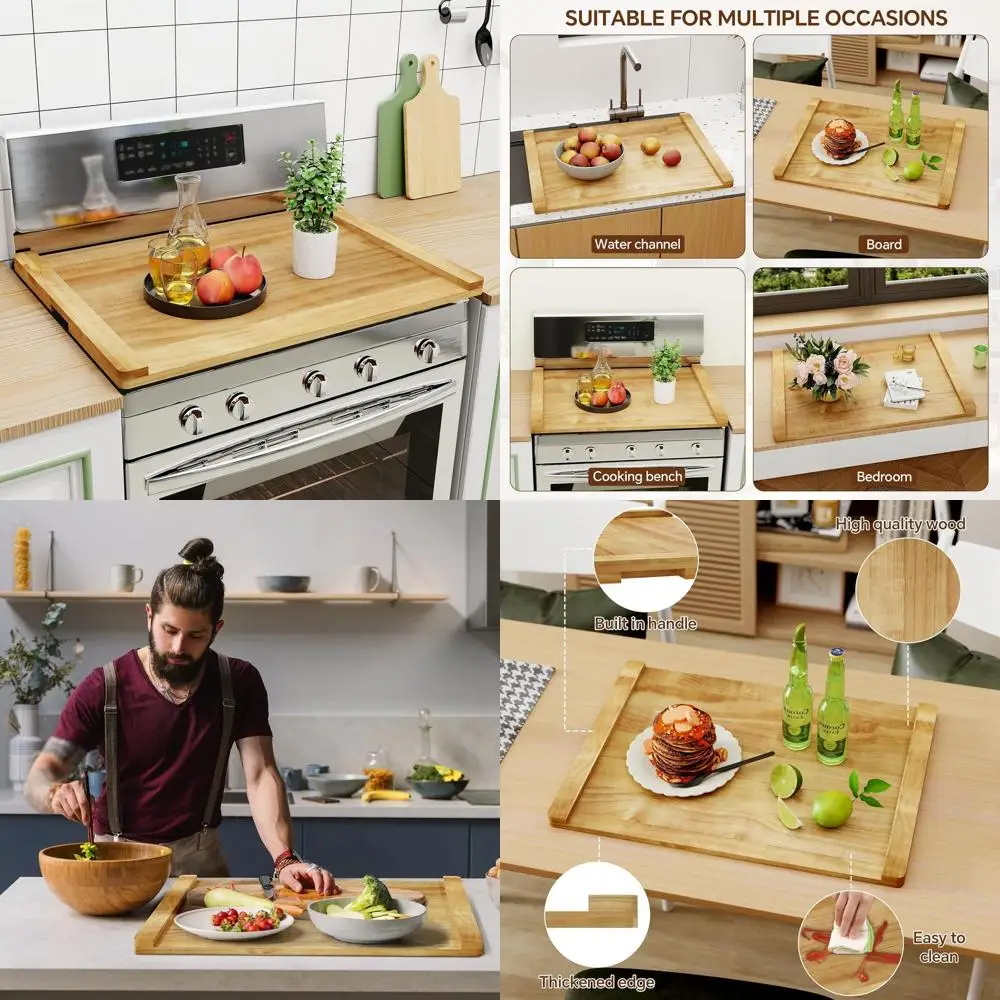 

Декоративный кухонный поднос в деревенском стиле — деревянная сервировочная доска 30 x 22 для электрических и газовых плит