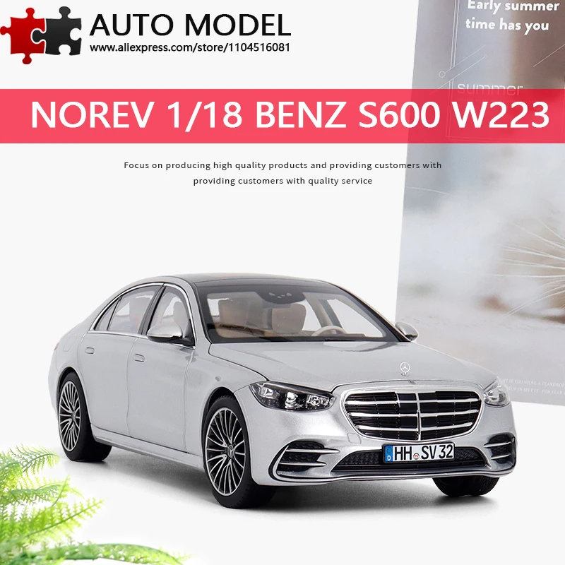 

Mercedes-Benz S600 W223 V223 Diecast Metal Model Car Collectibles Simulated Alloy Car Model Norev 1:18 Scale Adult Toys Ornament