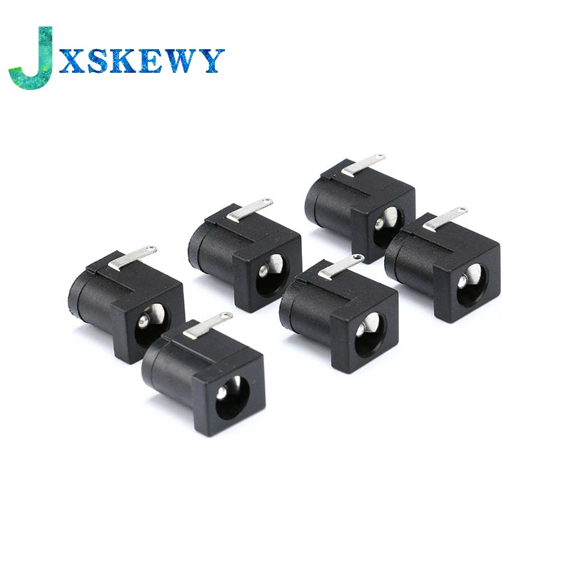 10PCS DC-005 PCB Mount 5.5 x 2.1/2.5 mm Female DC Power Jack Plug Socket Connector DC005 Black 5.5*2.1/2.5MM