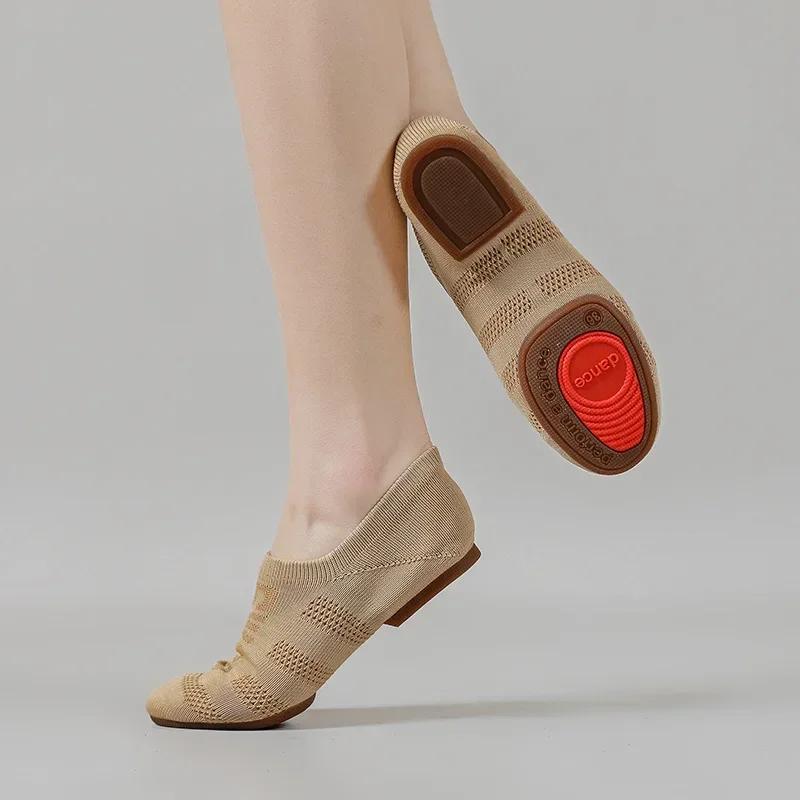 Chaussures de danse latine en maille volante respirante pour femmes, baskets de danse modernes pour filles, ballet de yoga, salle de Rhpour dames, plat, pratique, jazz