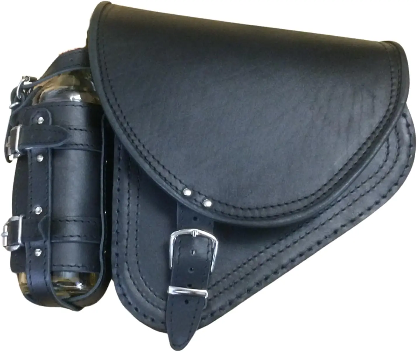 Black Motorcycle Swing Arm Bag, Left-Side Saddle Pouch Compatible with Select Motorcycle Models, Side Storage Bag