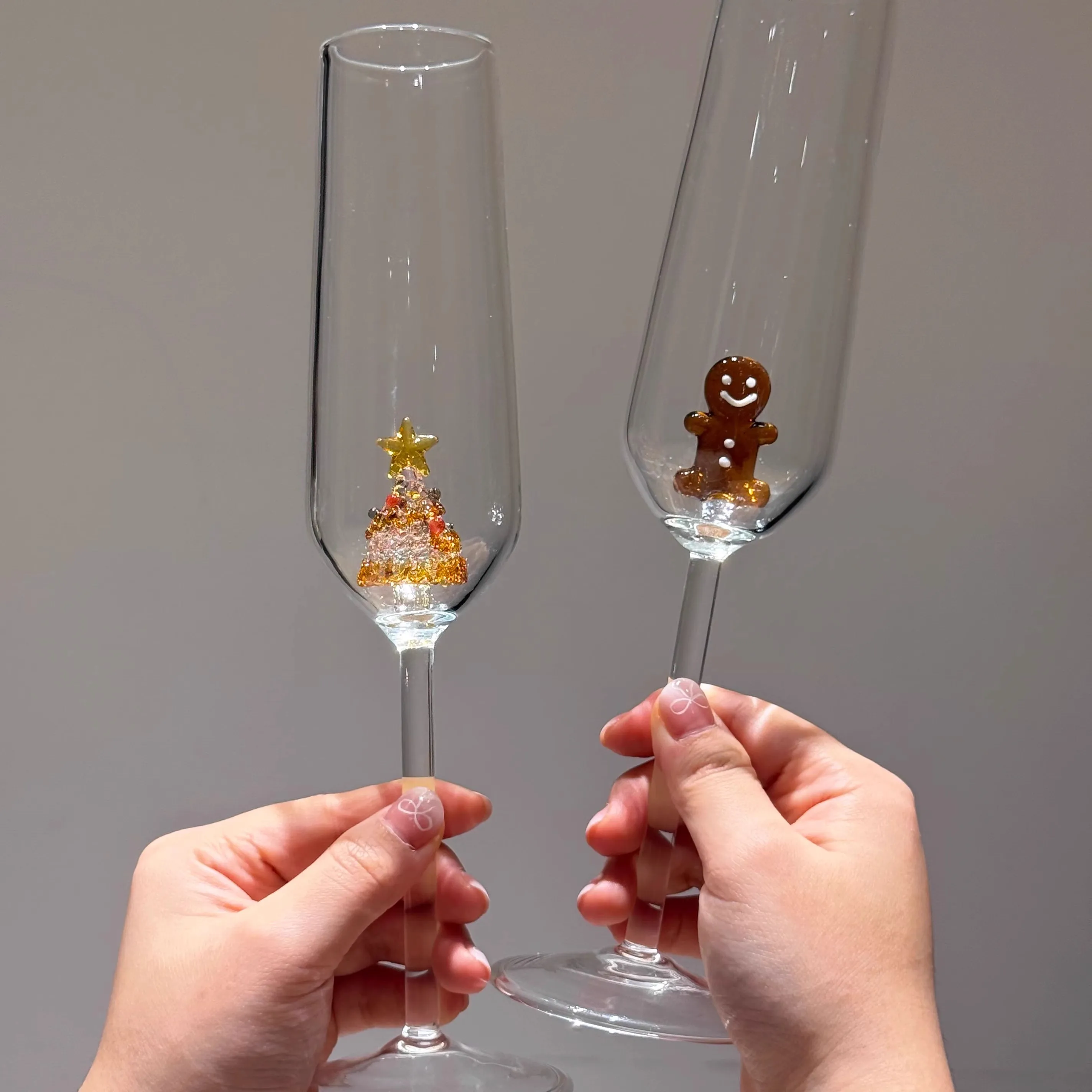 Creative High-value High Footed Cup,Original Cartoon Champagne Whiskey Glass,Breakfast Milk Coffee Mug,Christmas Gift Wine Glass