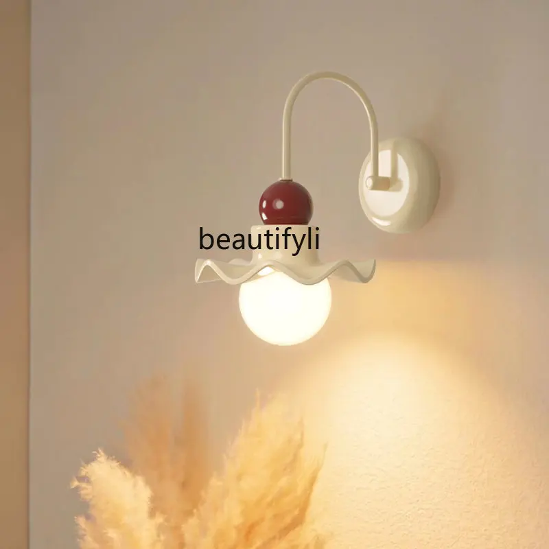 zq Bedside Wall Lamp Warm Atmosphere Master Bedroom Decorative Lamp LED Eye Protection Aisle Lamp