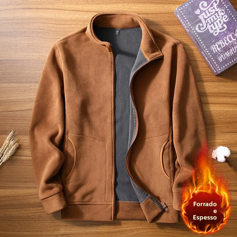 Jaqueta Casual Masculina com Forro de Fce, Aquecida, Resistente ao Uso, Roupas Exteriores Duráveis, Estilo Faion, Corta-...