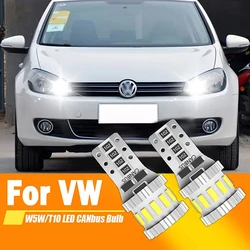 2x For VW Golf mk3 mk4 mk5 mk6 3 4 5 6 Passat B5 B5.5 B6 B7 B8 CC Polo 6r Touran Caddy 2 LED Clearance Light Lamp W5W T10 Canbus