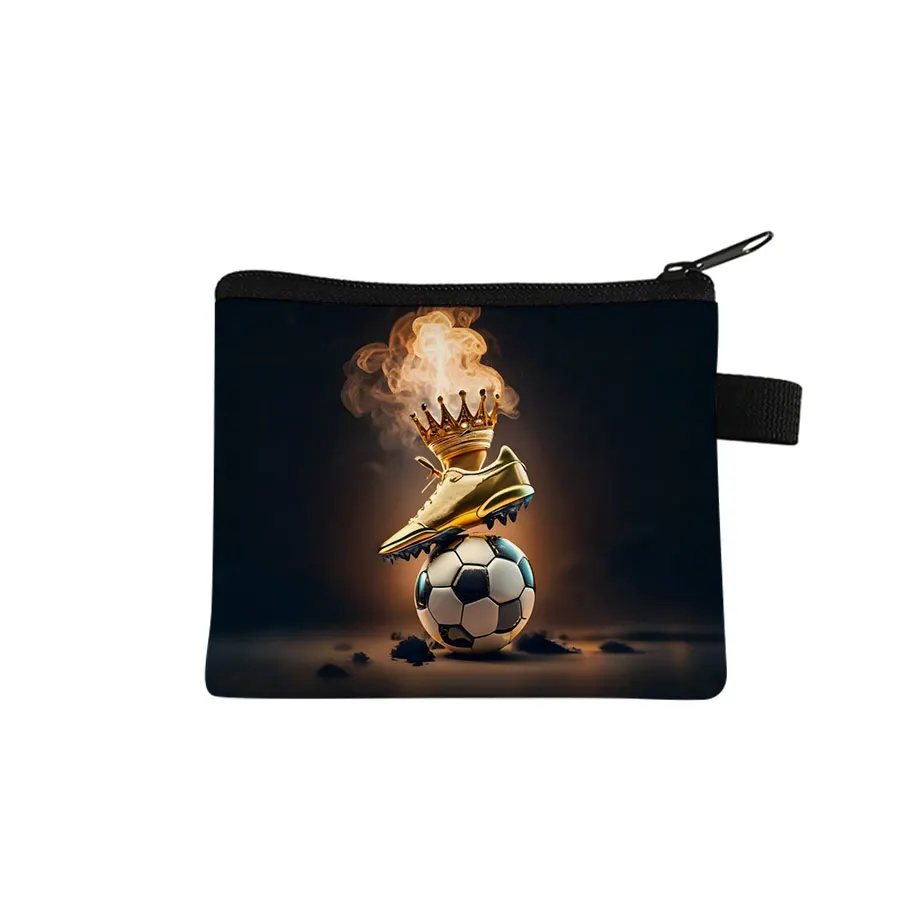 Football Pattern Cartoon Coin Purse Keychain Wallet Small Card Organizer Key Pouch Ladies Money Bag For Boys/Girls Children