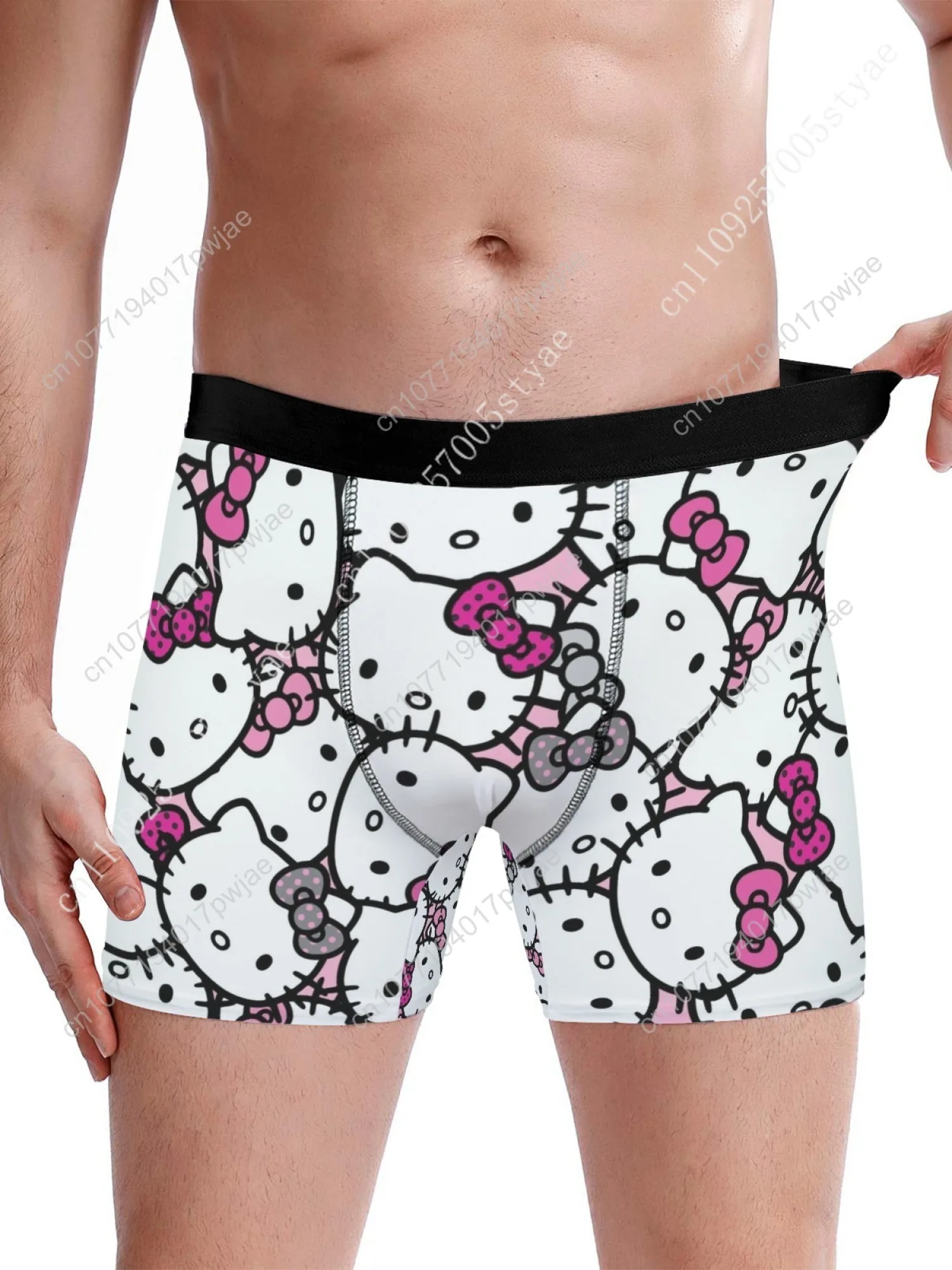 

Authorized Sanrio Hello Kitty Design Men'S Boxer Shorts, Trendy Graffiti Print Men'S Underwear, Perfect Gift for Boyfriends And